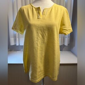 Chico’s Short Sleeve Yellow Slub Knit Tee Shirt